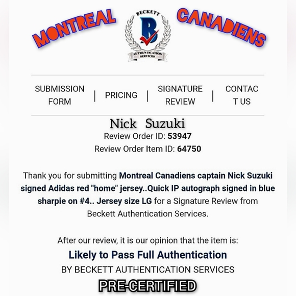 Nick Suzuki signed - Picture 4 of 4